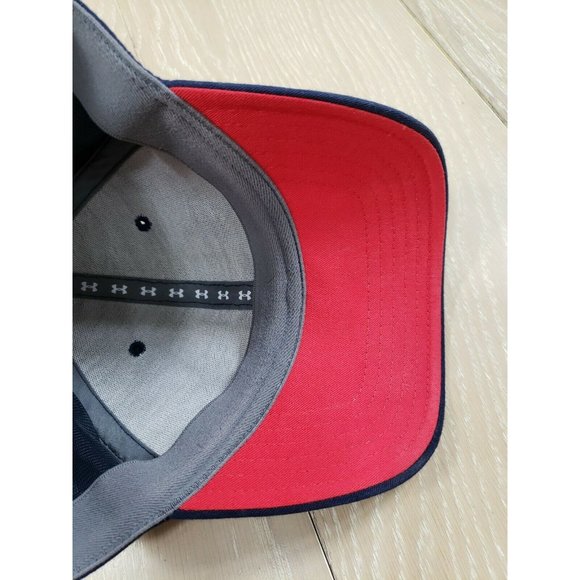 Under Armour Large XL Flex Fitted Hat UA American Flag Logo Embroidered Blue - Picture 8 of 10